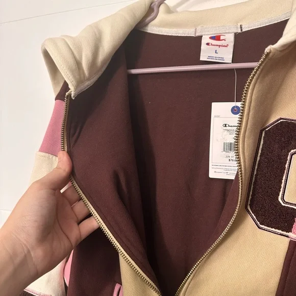 Champion Women's Multicolor Varsity Zip-Up Jacket Size L - Picture 9 of 9